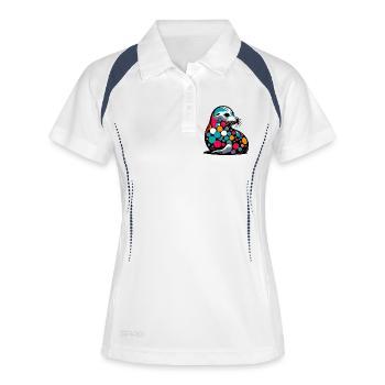 Phoque - Polo respirant Femme - blanc/marine - Devant