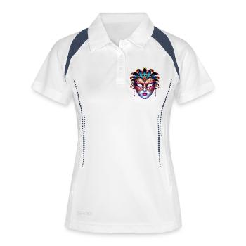 Venice Carnival Mask - Women's Polo breathable - white/navy - Front
