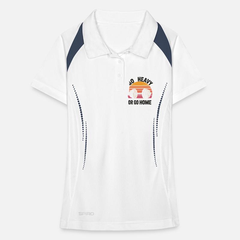 Go Heavy oder Go Home Retro Langhantel Frauen Polo atmungsaktiv
