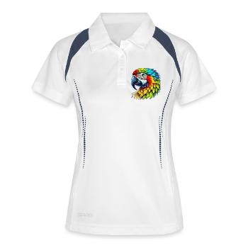 Perroquet - Polo respirant Femme - blanc/marine - Devant
