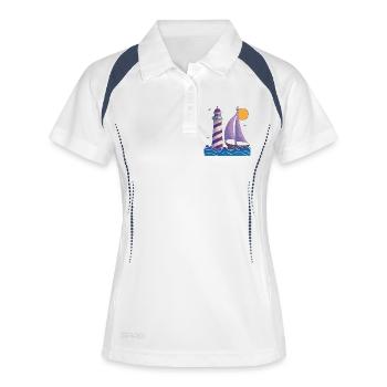 Lighthouse with boat - Women's Polo breathable - white/navy - Front
