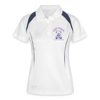 Just Enjoy - Ours en peluche apaisant - Polo respirant Femme - blanc/marine - Devant