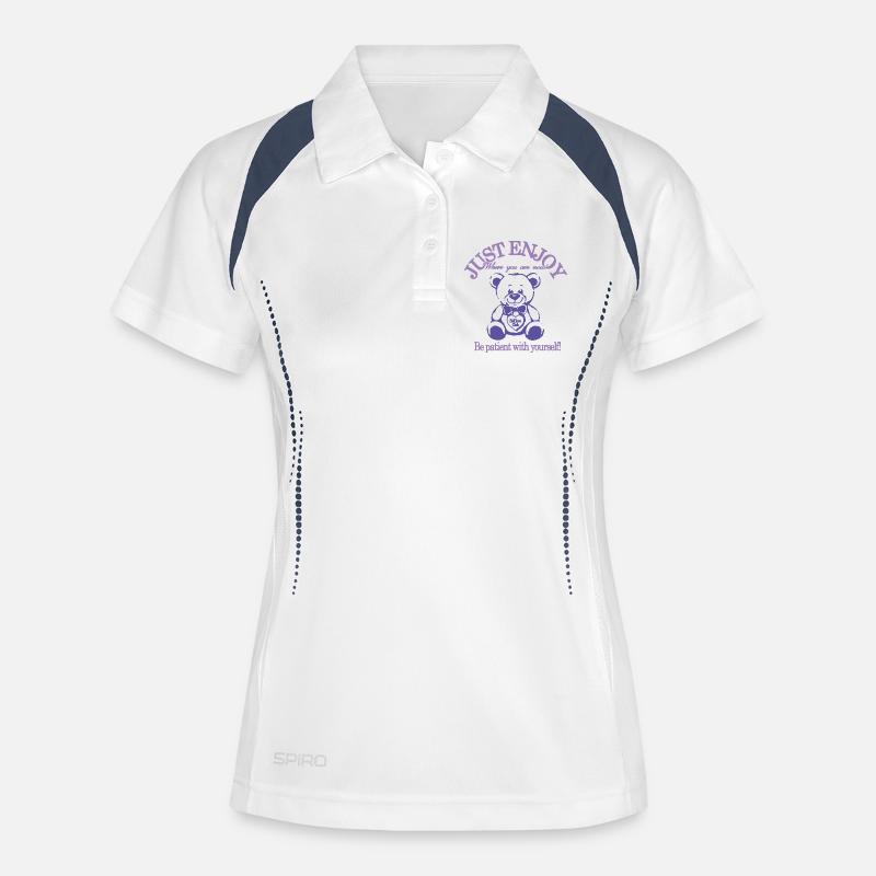 Just Enjoy – Calming Teddy Bear - Women's Polo breathable - white/navy