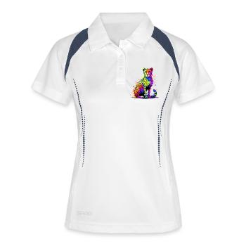 Guépard - Polo respirant Femme - blanc/marine - Devant