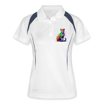Guépard - Polo respirant Femme - blanc/marine - Devant