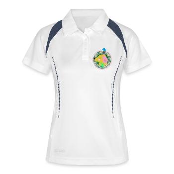 Get the Paw-ty Started – Chien de fête - Polo respirant Femme - blanc/marine - Devant