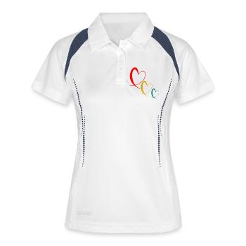 COEUR. MAMAN. FÊTE DES MÈRES. FÊTE. BONNE FÊTE - Polo respirant Femme - blanc/marine - Devant