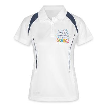 Temps d’école - Polo respirant Femme - blanc/marine - Devant