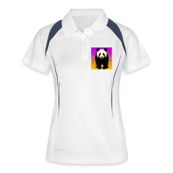 panda - Polo respirant Femme - blanc/marine - Devant