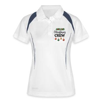 WEIHNACHTS-CREW - Frauen Polo atmungsaktiv - Weiß/Navy - Vorne