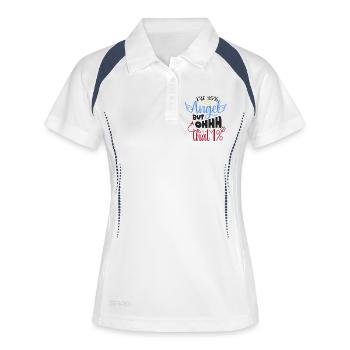 Angel Humor T-Shirt Design - Women's Polo breathable - white/navy - Front