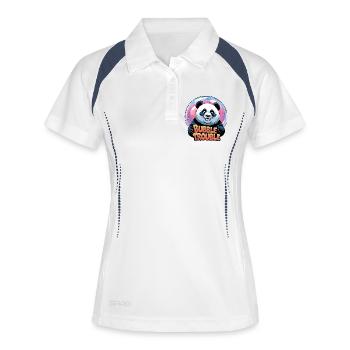 Playful panda with bubble motif - Women's Polo breathable - white/navy - Front