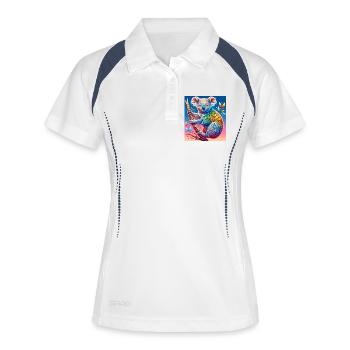 Koala - Frauen Polo atmungsaktiv - Weiß/Navy - Vorne