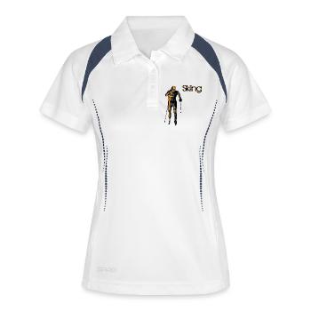 Ski de fond - Polo respirant Femme - blanc/marine - Devant