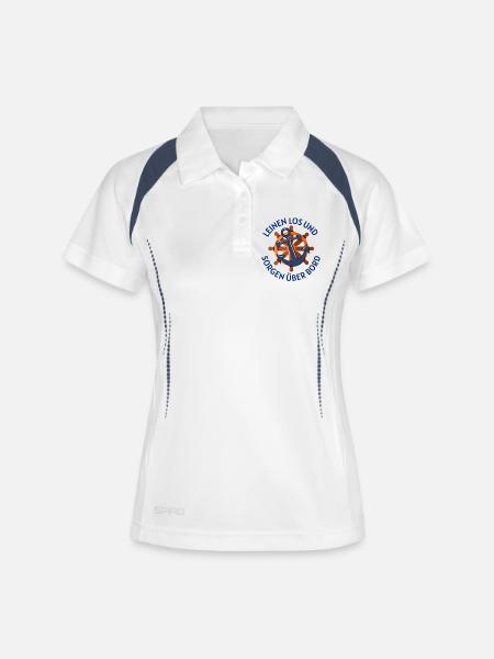 Cast off and worries overboard - Women's Polo breathable - white/navy