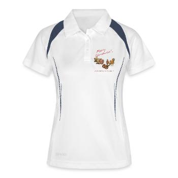 Joyeux noël - Polo respirant Femme - blanc/marine - Devant