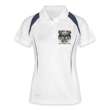 Eternal Doom Höllenmetall Artwork - Frauen Polo atmungsaktiv - Weiß/Navy - Vorne