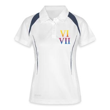 67 Meme VII Pile de chiffres romains - Polo respirant Femme - blanc/marine - Devant