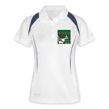 Fröhliche Weihnachten - Frauen Polo atmungsaktiv - Weiß/Navy - Vorne