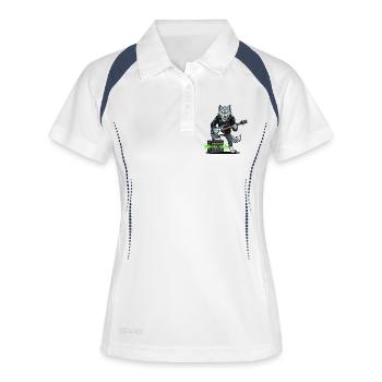 Rockerwolf with leather jacket - Women's Polo breathable - white/navy - Front