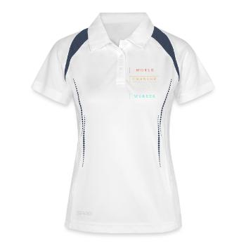 Sozialarbeiterin Sozialpädagoge Sozialarbeiter - Frauen Polo atmungsaktiv - Weiß/Navy - Vorne