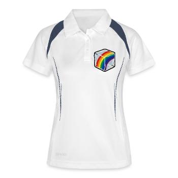 Arc-en-ciel en cube - Polo respirant Femme - blanc/marine - Devant