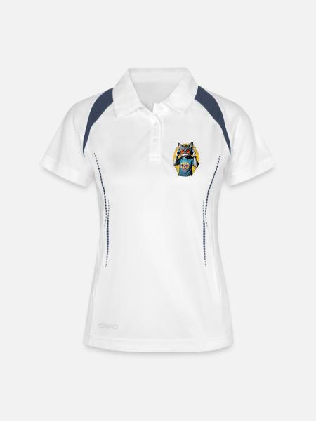 Neon Cat DJ Vibe Tee - Women's Polo breathable - white/navy