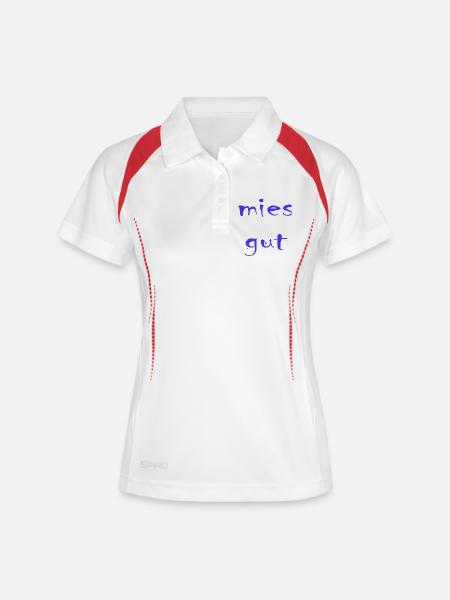moche bon - Polo respirant Femme - blanc/marine