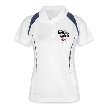 Voller Urlaubsstimmung - Frauen Polo atmungsaktiv - Weiß/Navy - Vorne