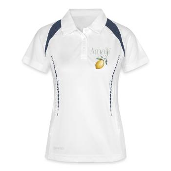 AMALFI – Lemon Chic - Polo respirant Femme - blanc/marine - Devant