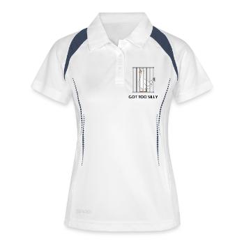 Goose – Trop bête - Polo respirant Femme - blanc/marine - Devant