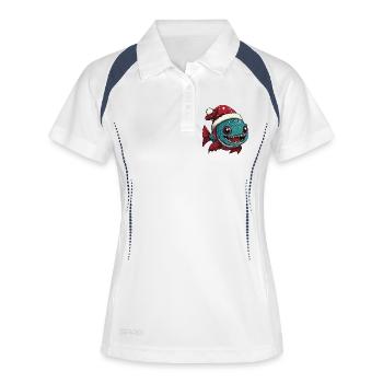 Piranha Fish Christmas Xmas - Women's Polo breathable - white/navy - Front