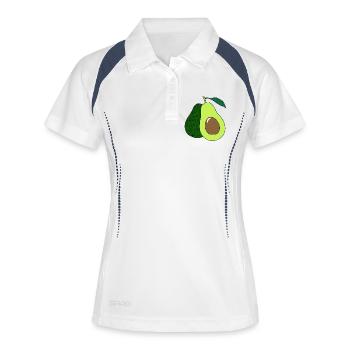 Avocado_Print - Polo respirant Femme - blanc/marine - Devant