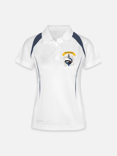 Teabag - Women's Polo breathable - white/navy