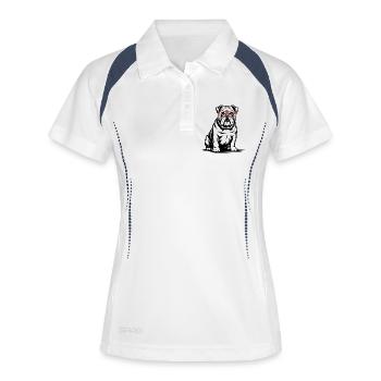 Bouledogue français - Polo respirant Femme - blanc/marine - Devant