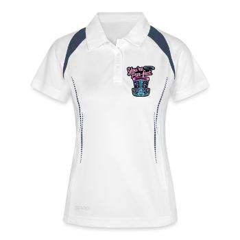 Tu es parfait - Mème Drôle de Disc Golf - Polo respirant Femme - blanc/marine - Devant