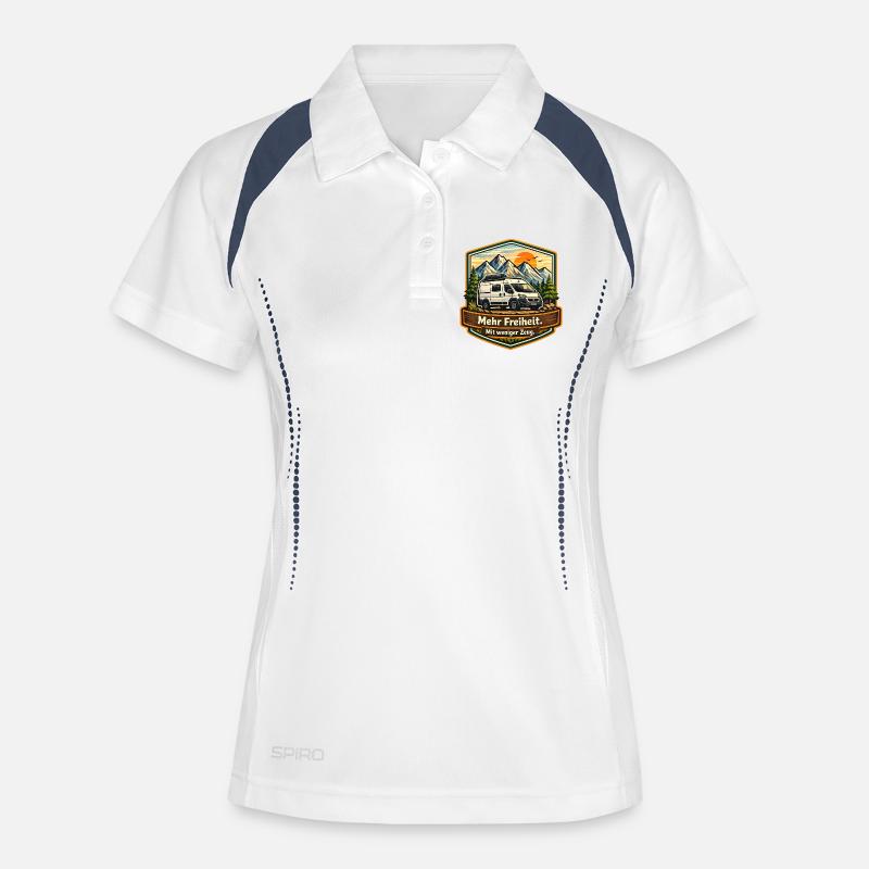 Camping-More Freedom-With Less Stuff-Camper - Women's Polo breathable - white/navy