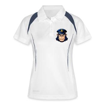 Polizist Affe - Frauen Polo atmungsaktiv - Weiß/Navy - Vorne