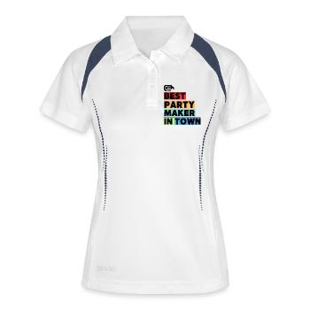 Bester Partymacher  / Best Party Maker in Town - Frauen Polo atmungsaktiv - Weiß/Navy - Vorne