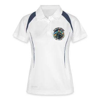 Logo du pilote à réaction - Polo respirant Femme - blanc/marine - Devant