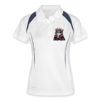 Roi de la Bière Chat - Polo respirant Femme - blanc/marine - Devant
