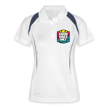 Nur gute Stimmung...  - Frauen Polo atmungsaktiv - Weiß/Navy - Vorne