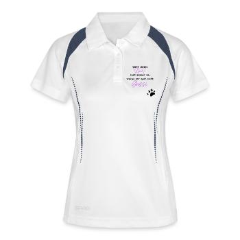 Hund Gassi Pfote Spruch - Frauen Polo atmungsaktiv - Weiß/Navy - Vorne
