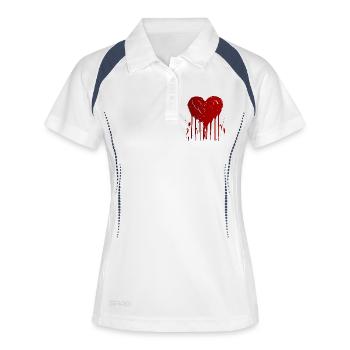 Red Heart - Frauen Polo atmungsaktiv - Weiß/Navy - Vorne