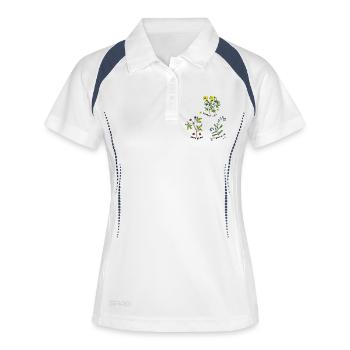 Herbes naturelles - Polo respirant Femme - blanc/marine - Devant