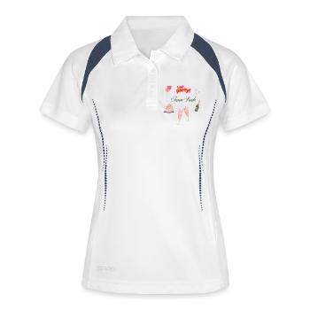 Junggesellinnenabschied JGA T-Shirt & Hoodie Bride - Frauen Polo atmungsaktiv - Weiß/Navy - Vorne