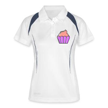 Cupcake à muffins - Polo respirant Femme - blanc/marine - Devant