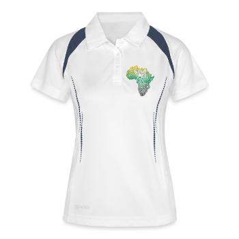 Africa _continent_silhouette _leopard_head_and_ - Women's Polo breathable - white/navy - Front
