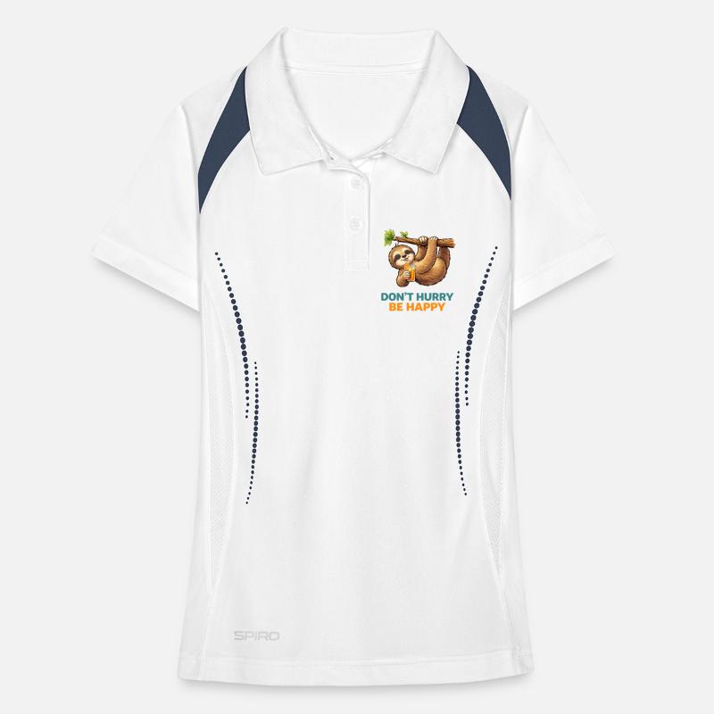 Relaxing Sloth Don’t Hurry Women's Polo breathable