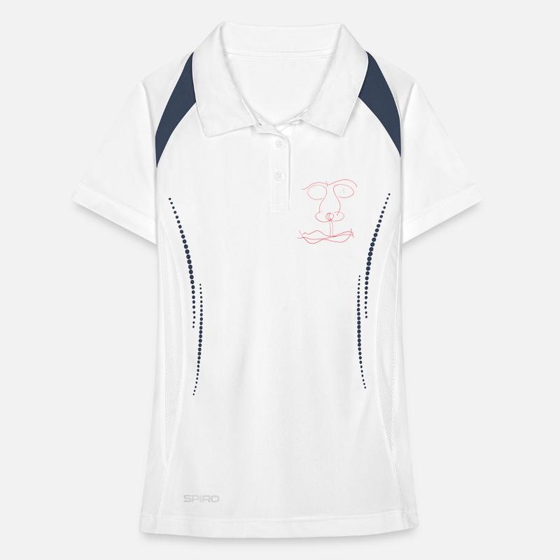 Rotes Liniengesicht Frauen Polo atmungsaktiv